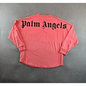 Palm Angels T‎ Shirt Mens Large Pink Long Sleeve Oversized Classic Logo Jersey